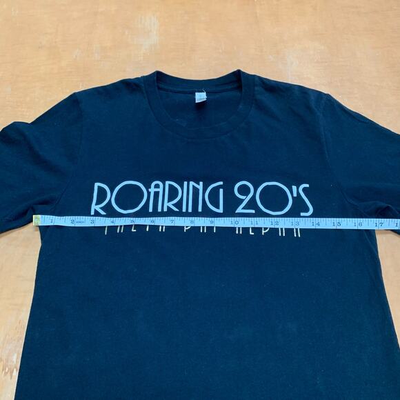 Roaring 20's Theta Phi Alpha Black & Gold V-Neck T-Shirt Short Sleeve Size Small - Picture 7 of 8